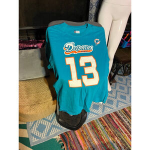 Men's NFL Team Apparel Teal Dolphins Marino 13 Jersey L